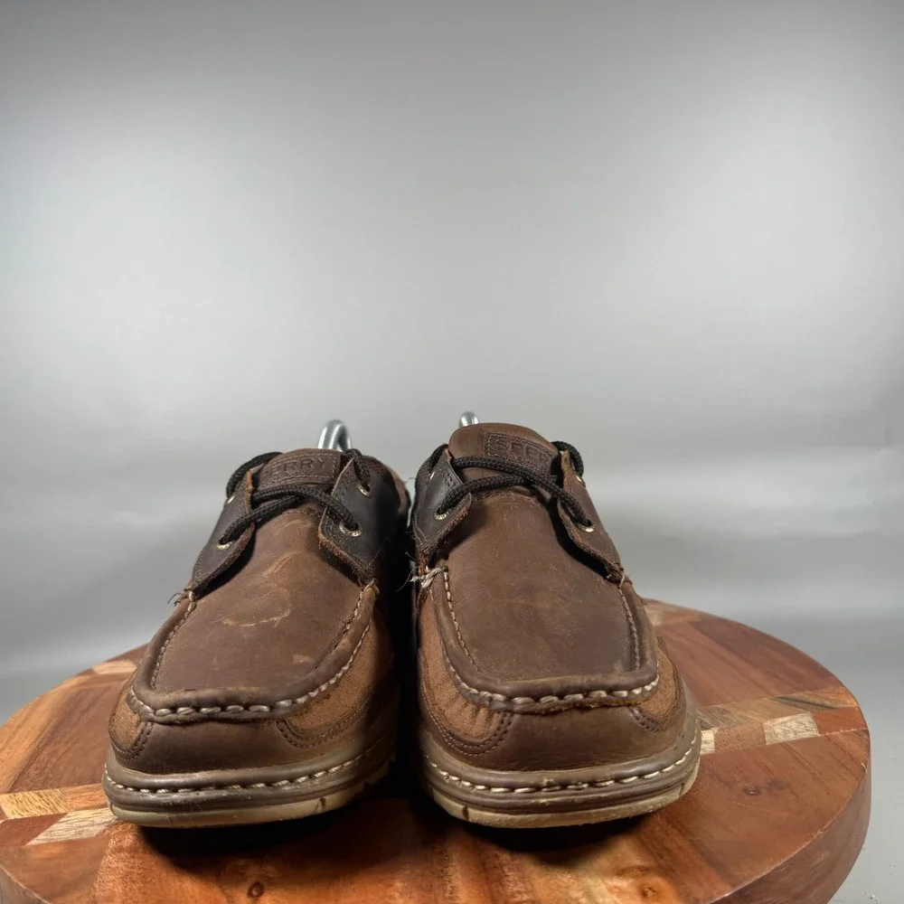 Sperry Top-Sider Mens Billfish 3-Eye Boat Shoes Brown Leather STS16687 Size 9.5M